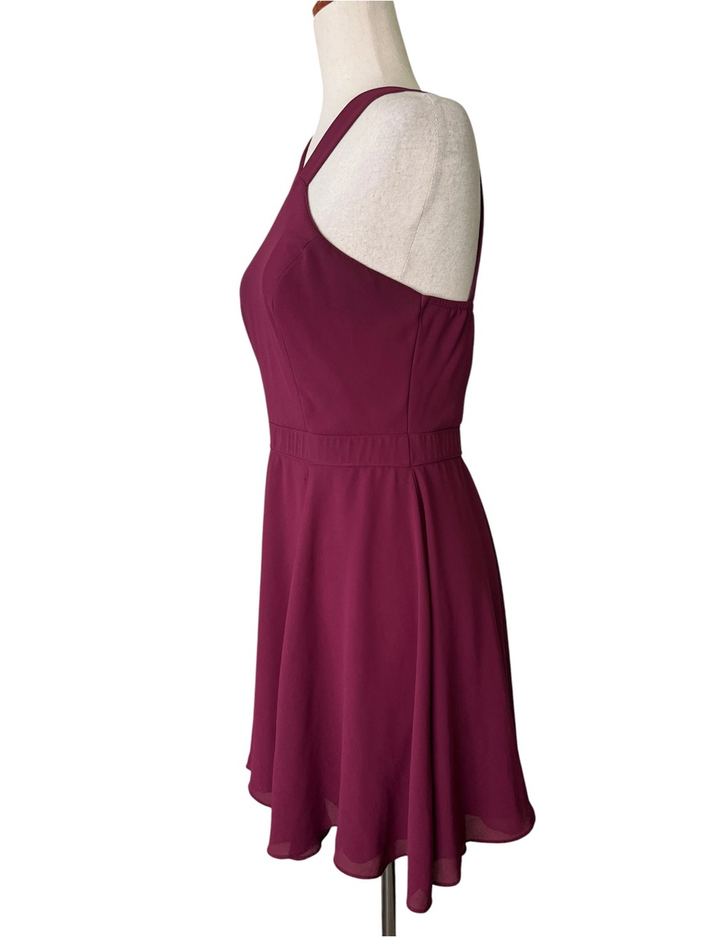 Lulus Forevermore skater dress in burgundy - Picture 8 of 10